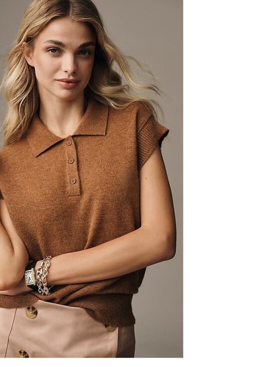 Anthropologie Sweaters - Anthropologie The Jensen Cashmere Muscle Tank by Pilcro M BROWN